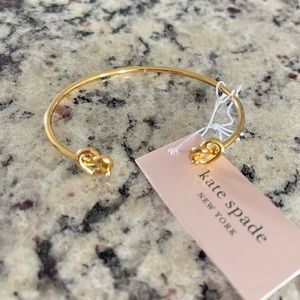 Kate Spade Braided Heart Gold Cuff Bracelet NWT